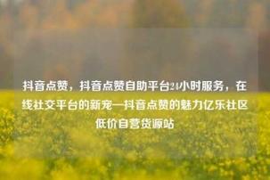 抖音业务点赞-抖音24自助粉丝下单平台